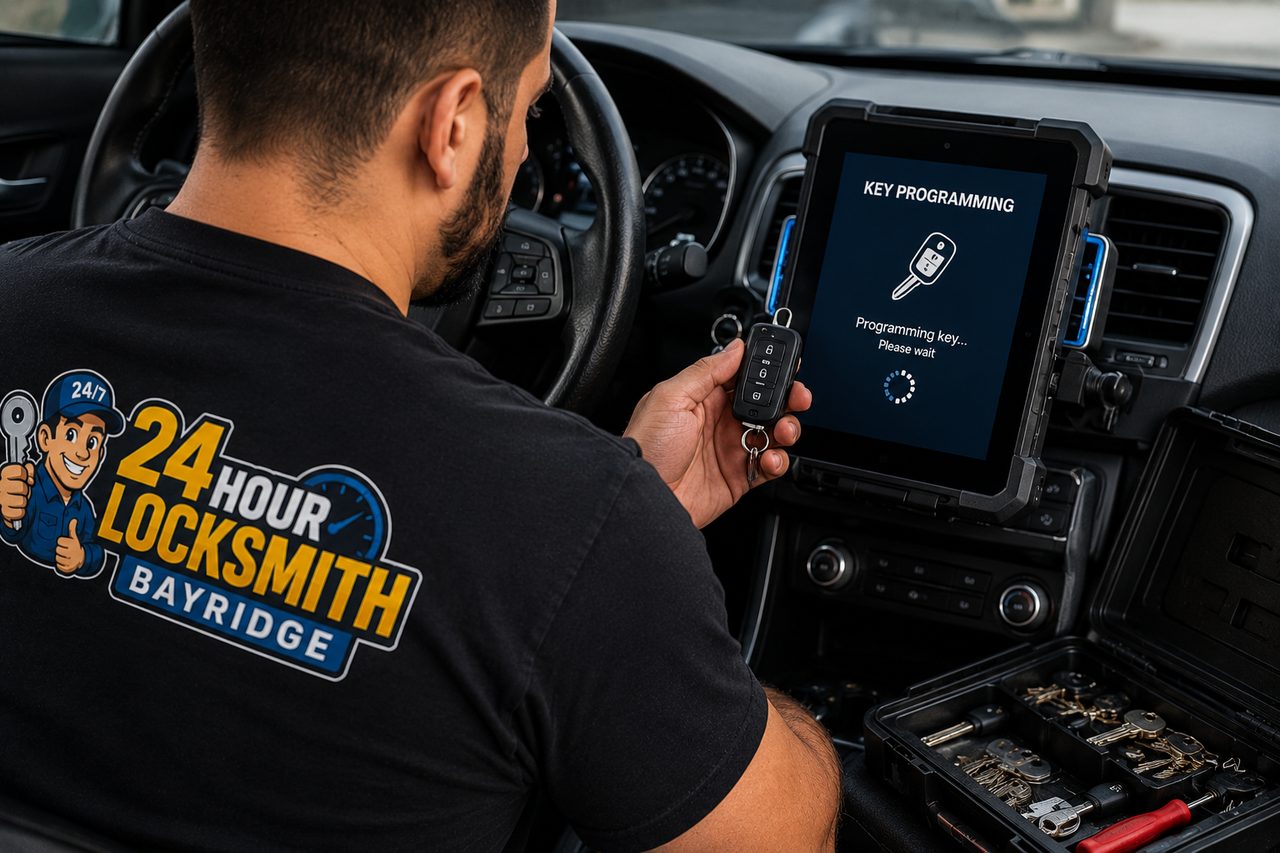 24 Hour Locksmith Bay Ridge locksmith with a key kit along Third Avenue, Bay Ridge Brooklyn
